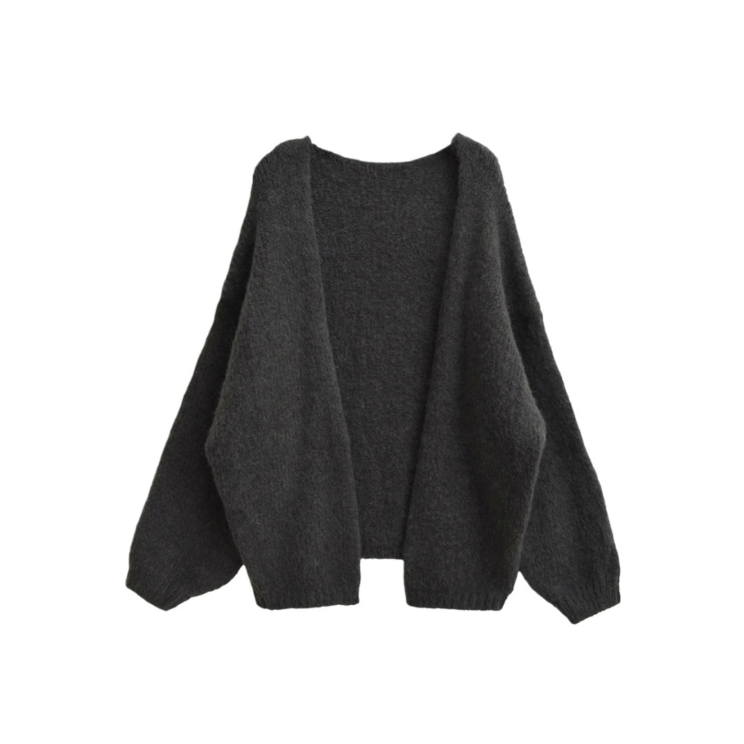 Loose Oversized Knit Cardigan Sweater for Women, Mid-Length, Thick Chunky Knit