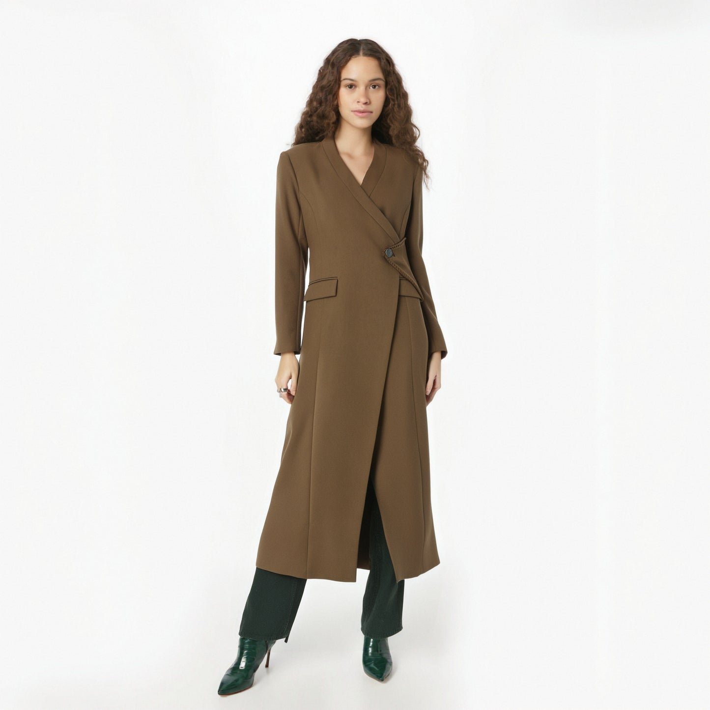 Irregular structured long windbreaker jacket
