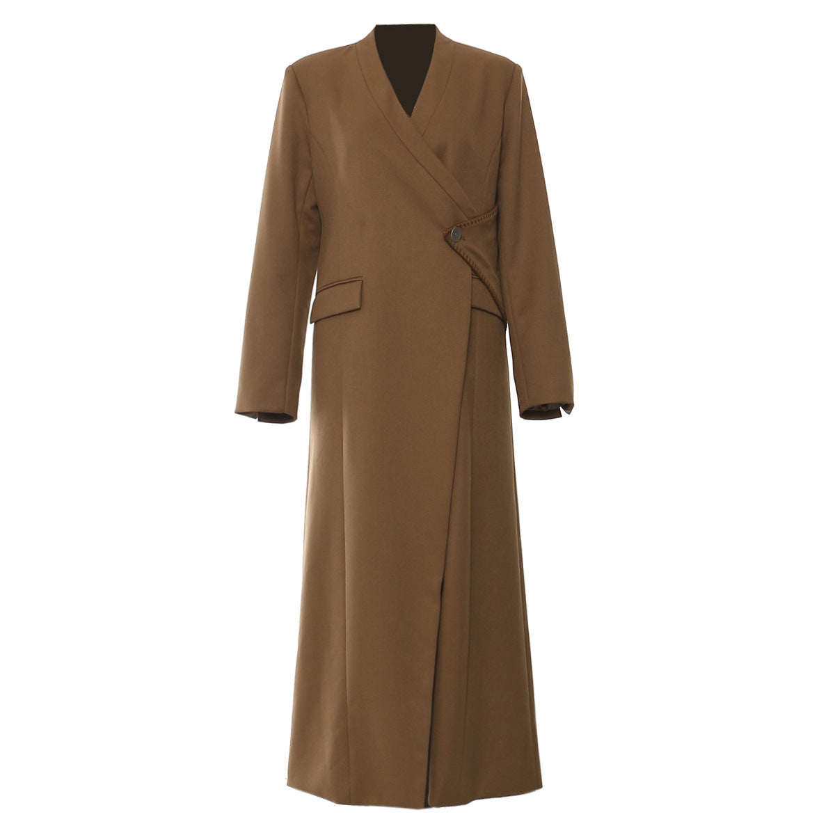 Irregular structured long windbreaker jacket