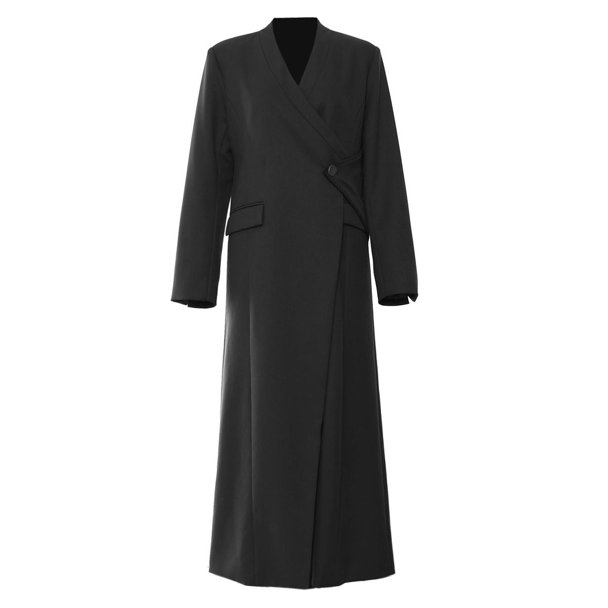 Irregular structured long windbreaker jacket